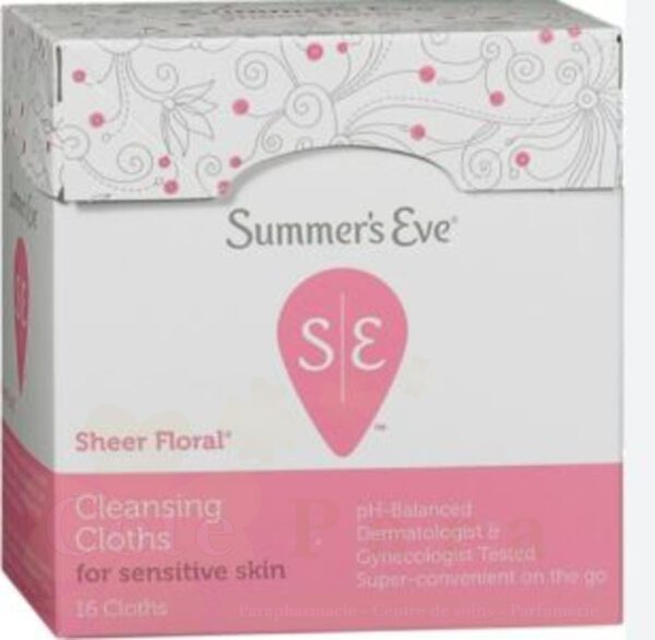 SUMMER'S EVE SHEER FLORAL CLEANSING CLOTHS 16U