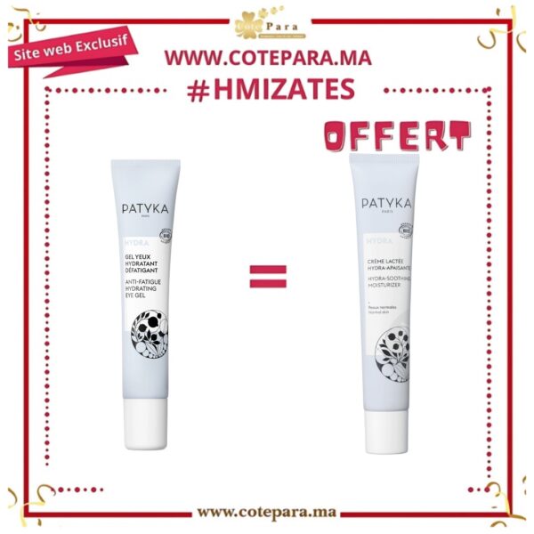 PATYKA COFFRETHYDRA CREME LACTEE APAISANTE 40ML + HYDRA GEL YEUX HYDRATANT 15ML HMIZATES