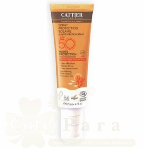 CATTIER SPRAY PROTECTION SOLAIRE VISAGE & CORPS SPF50 125ML