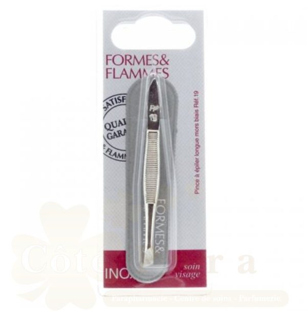 FORMES&FLAMMES PINCE A EPILER ACIER FORGE NICKELE MORS BIAS 9CM REF 19