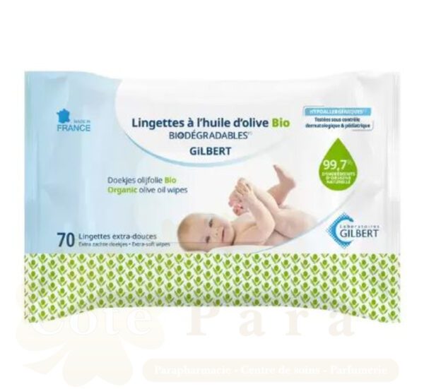 GILBERT LINGETTES A L'HUILE D'OLIVE BIO 70U BIODEGRADABLES