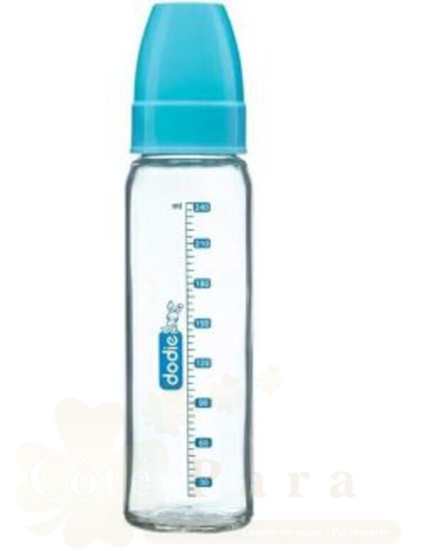 DODIE BIBERON EN VERRE 240ML BLEU