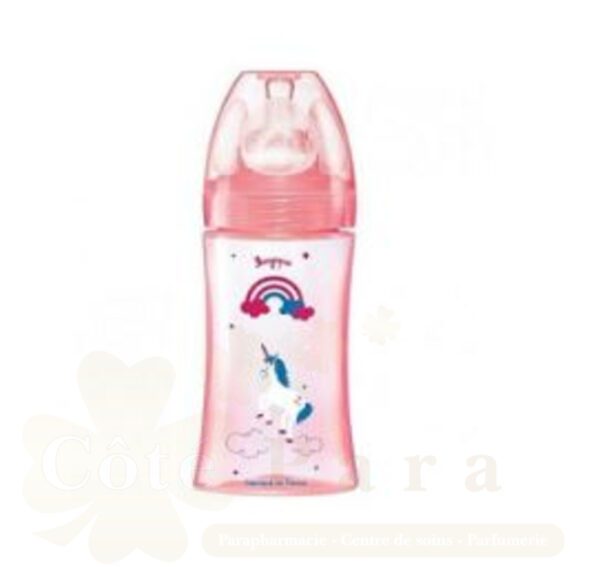 DODIE BIBERON INITIATION+270ML ROSE LICORNE D2