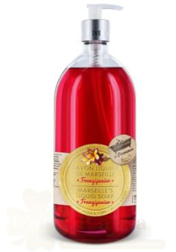 LES PETITS BAINS DE PROVENCE SAVON LIQUIDE DE MARSEILLE FRANGIPANIER 1L