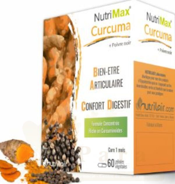 NUTRILAIR NUTRIMAX CURCUMA +POVRE NOIR 60 GELULES