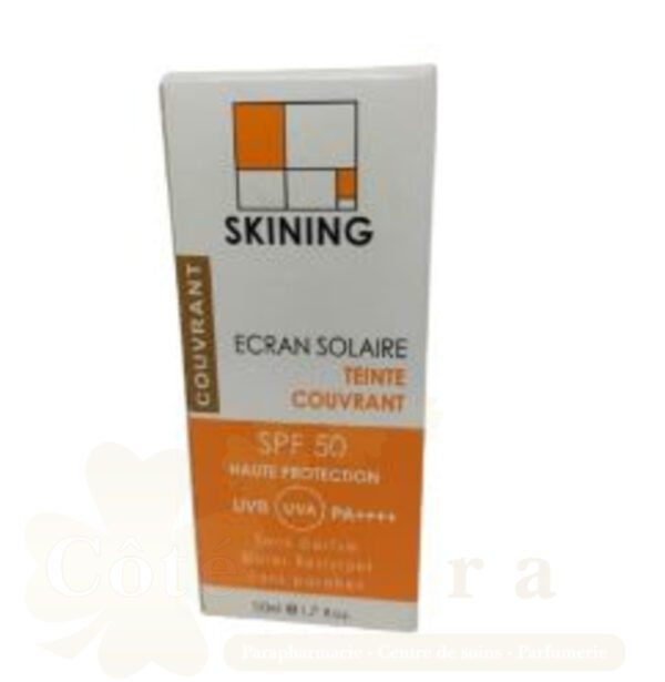 SKINING ECRAN SOLAIRE TEINTE COUVRANT SPF50 50ML