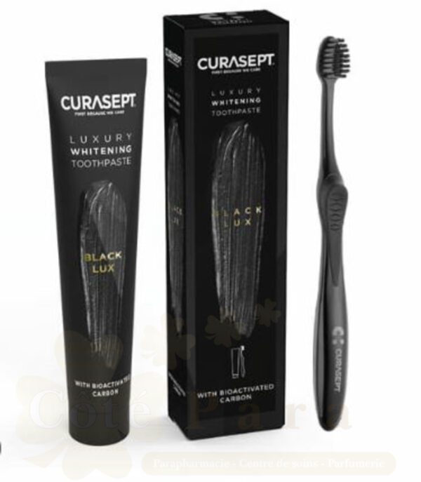 CURASEPT PACK DENTIFRICE BLACK LUXURY AU CHARBON 75ML + BROSSE A DENTS