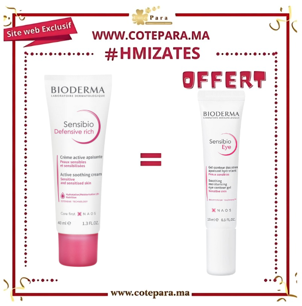 BIODERMA SENSIBIO DEFENSIVE CREME RICHE 40ML + SENSIBIO CONTOUR DES YEUX 15ML